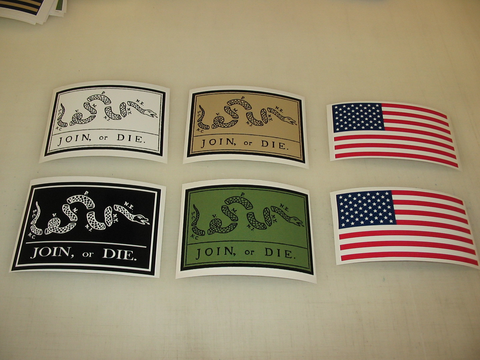 multi JOIN OR DIE FLAG Sticker Decal LOT 4 car Window Truck suv American Snake