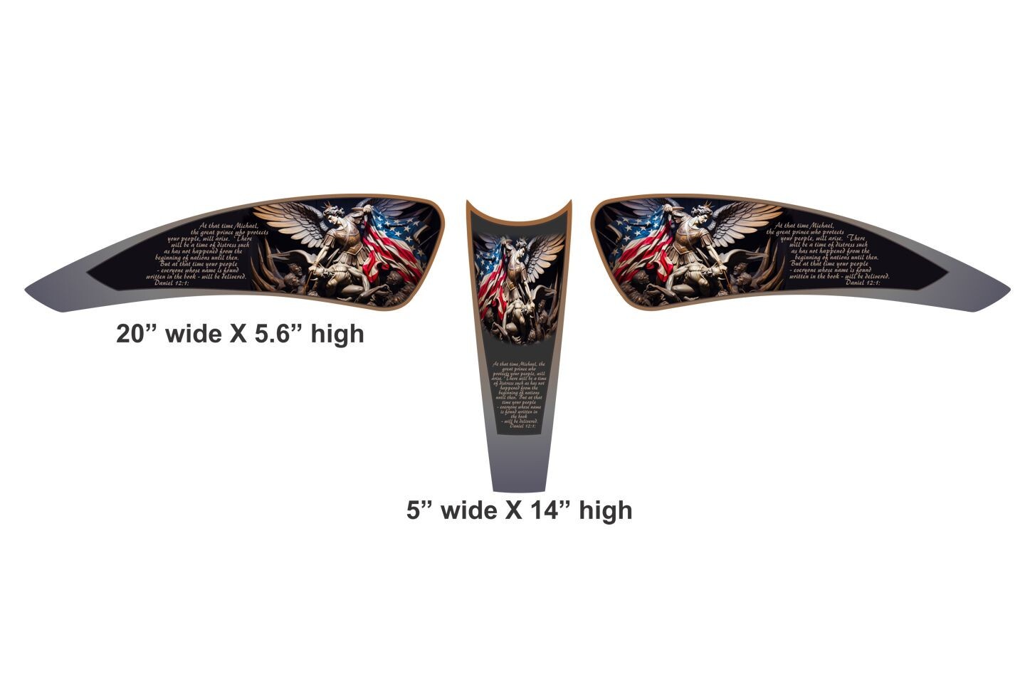 Indian Scout motorcycle tank decals – 3pc set- St. Michael’s Stand – Bobber