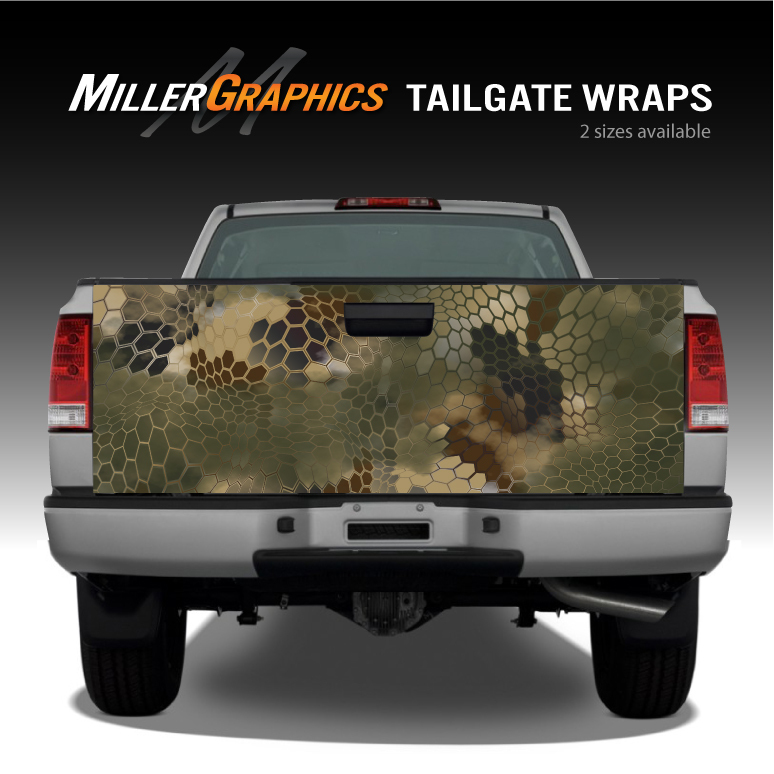 Camo “Chameleon” Reptile Skin Truck Tailgate Vinyl Graphic Decal Wrap