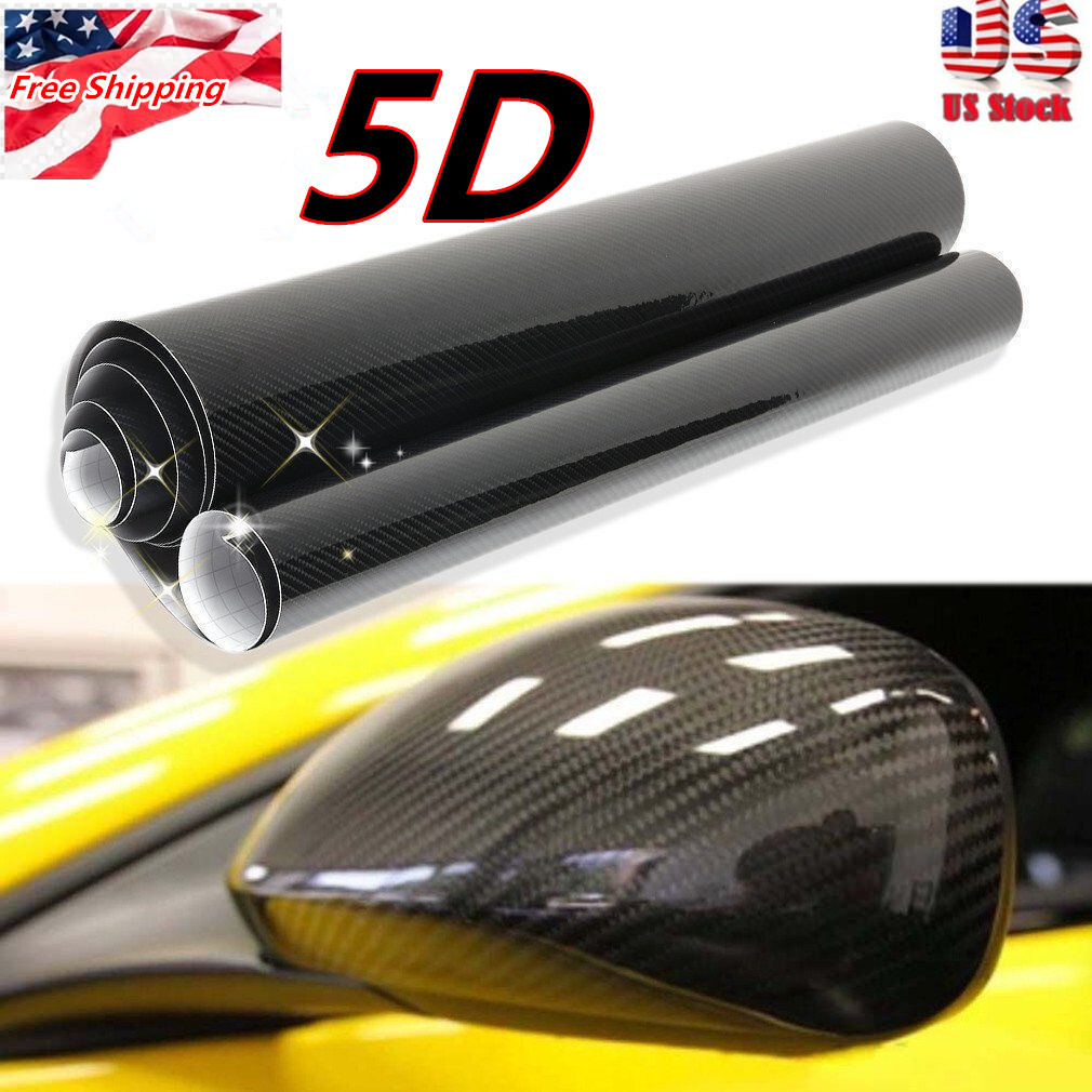 Carbon Fiber Vinyl Car Auto DIY 5D Wrap Sheet Roll Film Sticker Decal 30X152CM