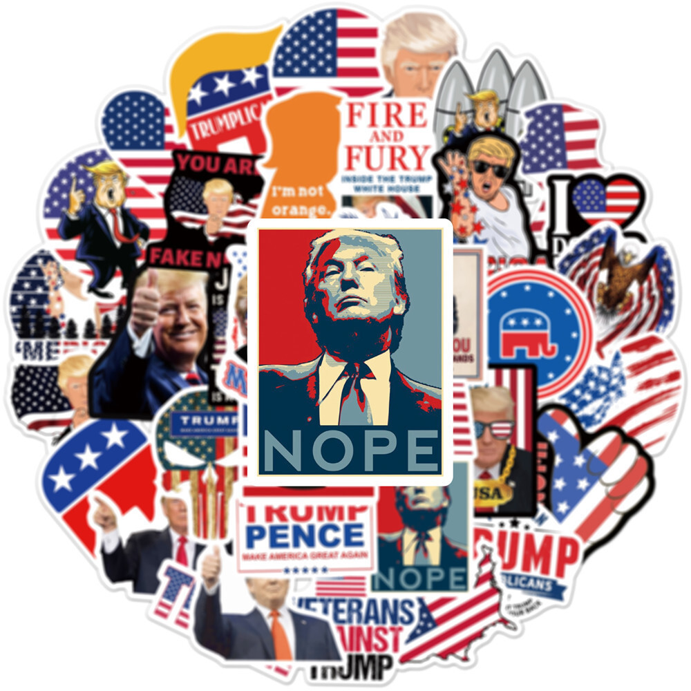 50 Pcs Donald Trump President Campaign Stickers Car Bumper/Republican Party