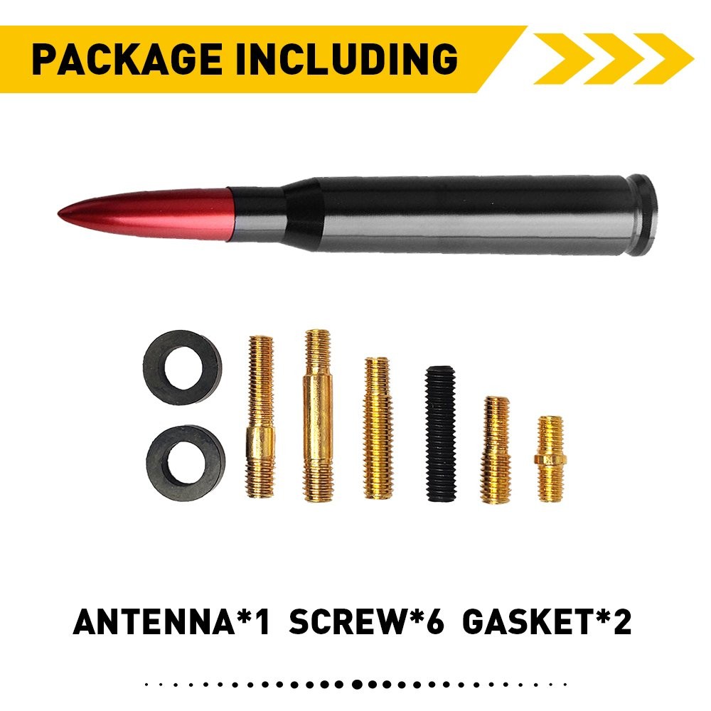 Bullet Style 0.5 Cal Red Antenna Mast Power for CHEVY SILVERADO Ford F150 H