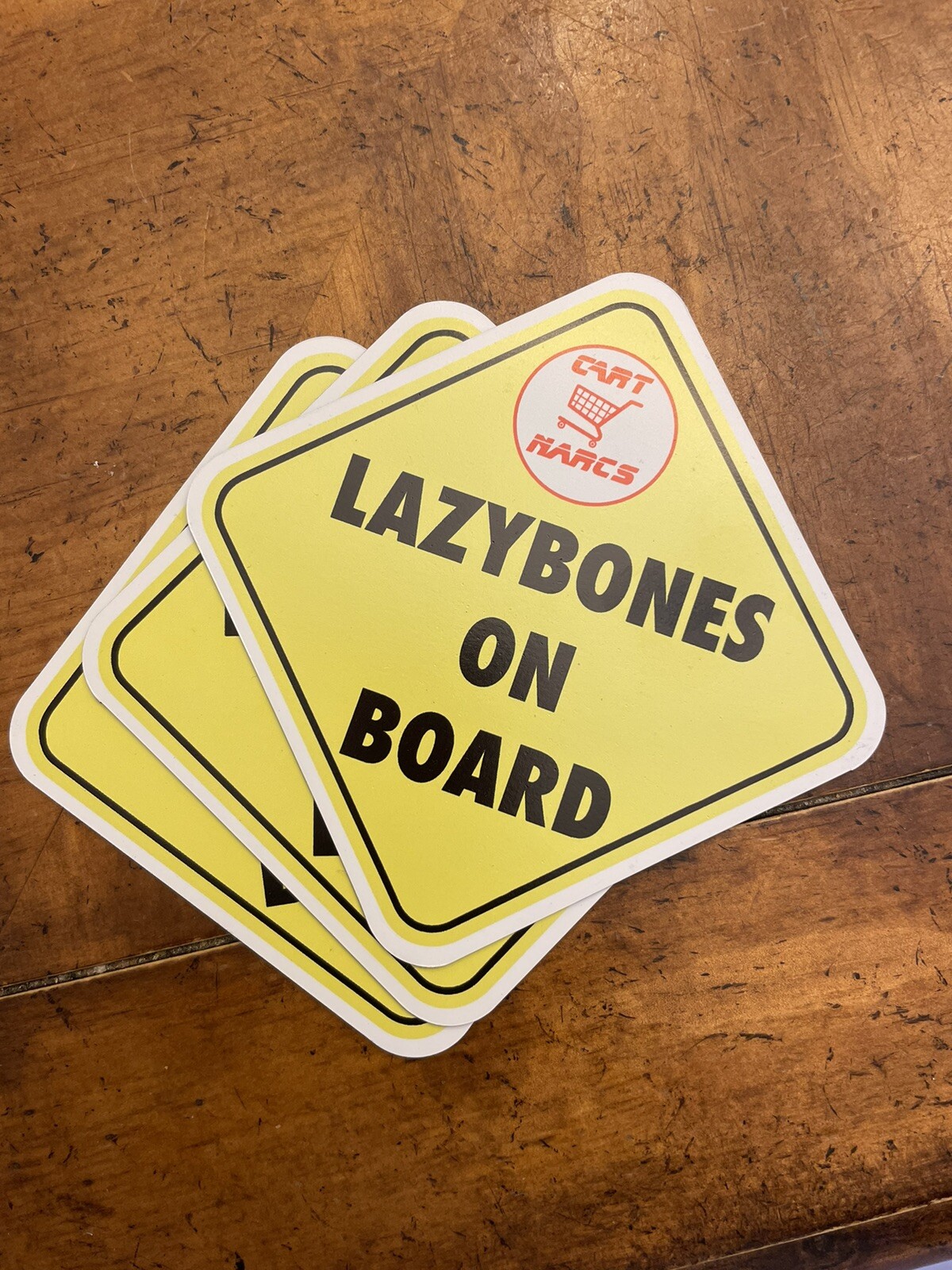 Lazybones On Board Custom Car Magnet Cart Narc Funny 5”x5”