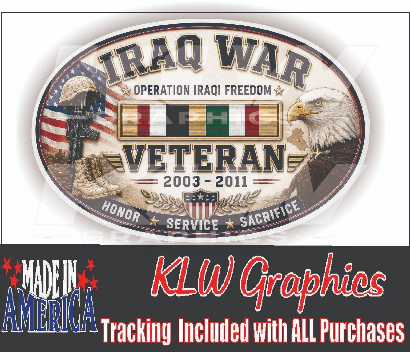 Iraqi Freedom Veteran Decal Military Veteran Sticker Honor Service Sacrifice OIF