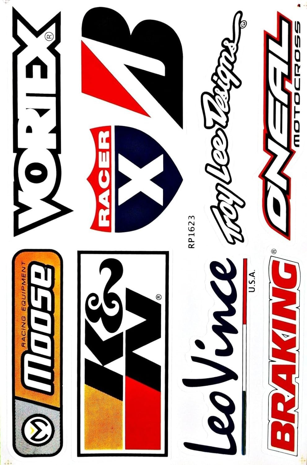 6 Multicolor Motorsport Vinyl Decals – Waterproof Car & Motorcycle Stickers