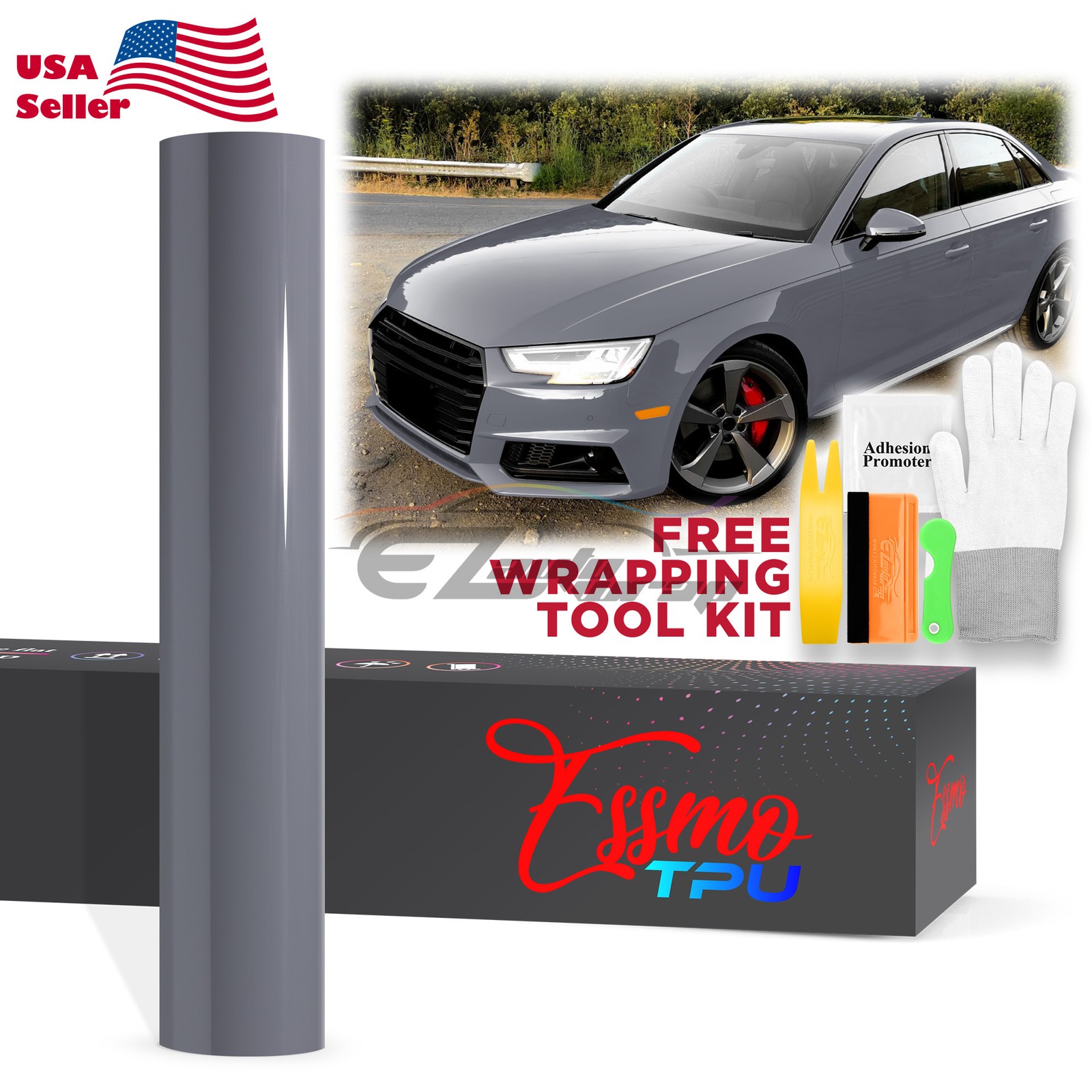 TPU Color Gloss Battleship Gray PPF Paint Protection Film Dry Wet Car Vinyl Wrap