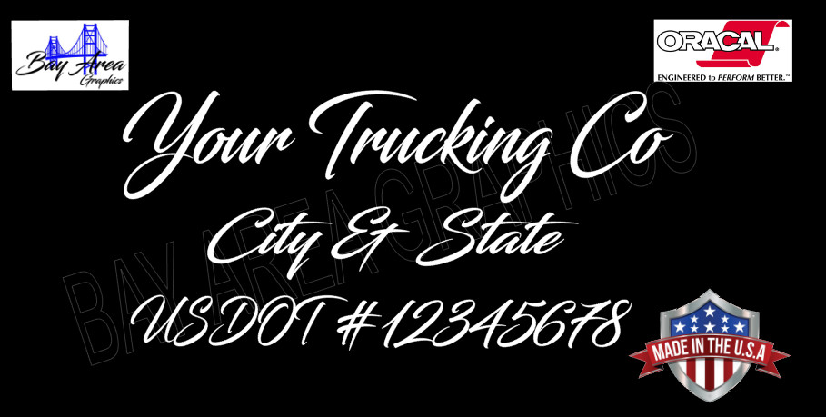 CUSTOM TRUCK DOOR VINYL DECALS USDOT LETTERING SETX2 WATERPROOF