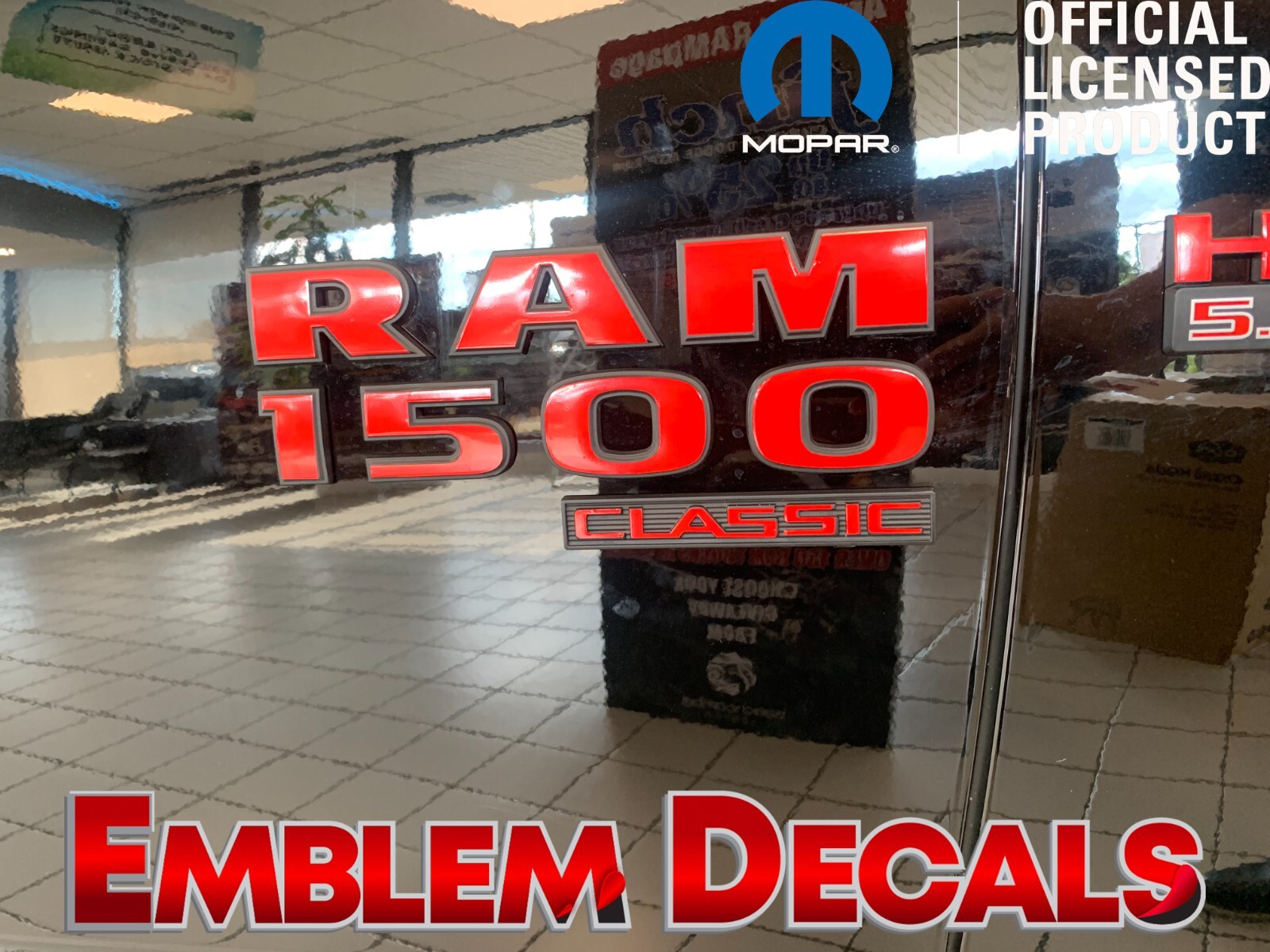 ” RAM 1500 4×4 CLASSIC ” DS Emblem Decals 2019 2020 2021 2022 2023