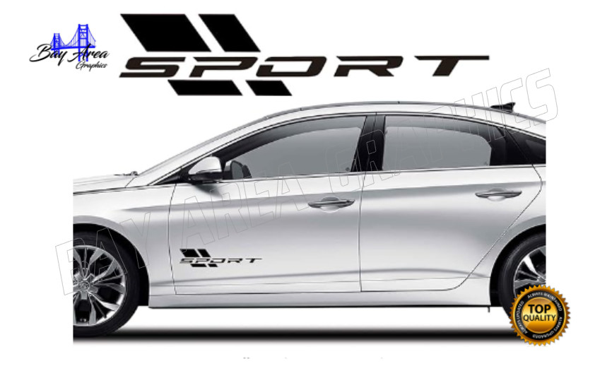 SPORT LOWER SIDE X2 DECAL PREMIUM VINYL EXTERIOR WATERPROOF FITS ALL CARS M BK