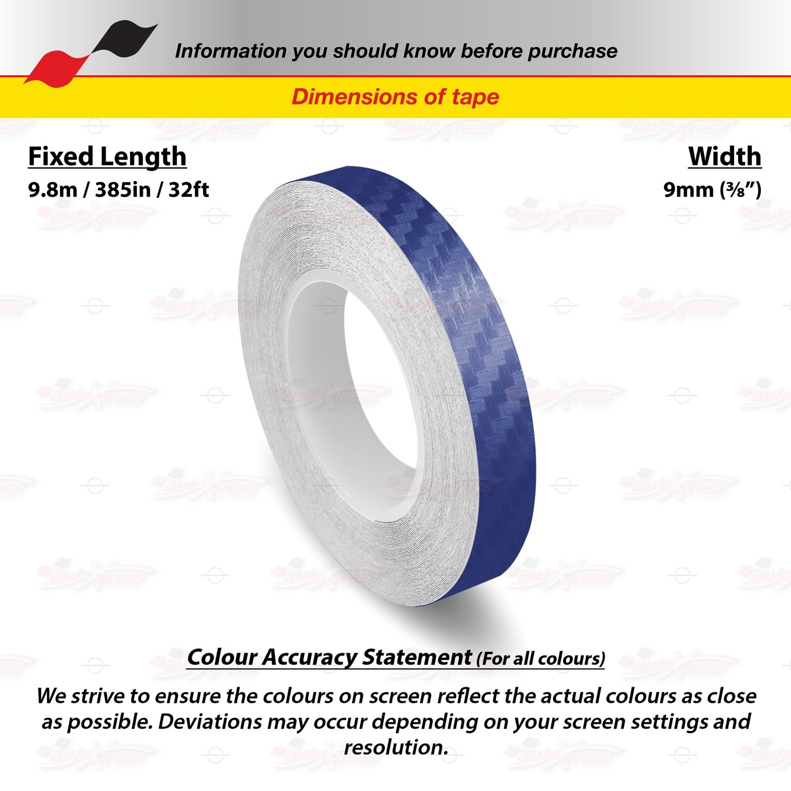 CARBON FIBER DARK BLUE 3/8″ 9mm PIN STRIPE Car Striping TAPE Decal Vinyl Sticker