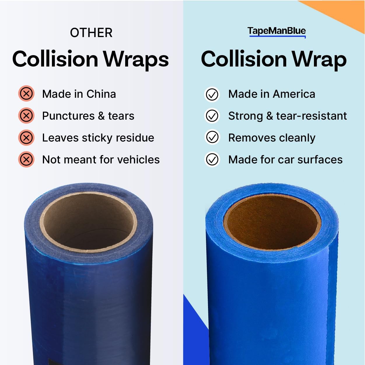 Crash Wrap 36 inch x 200 feet Blue Self Adhesive Window Cover Crash Collision