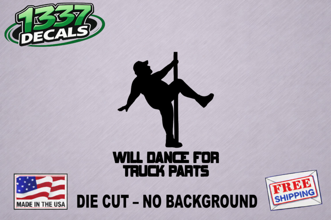 Trucker Man Stripper Pole Funny Vinyl Decal Sticker Die Cut Truck Window