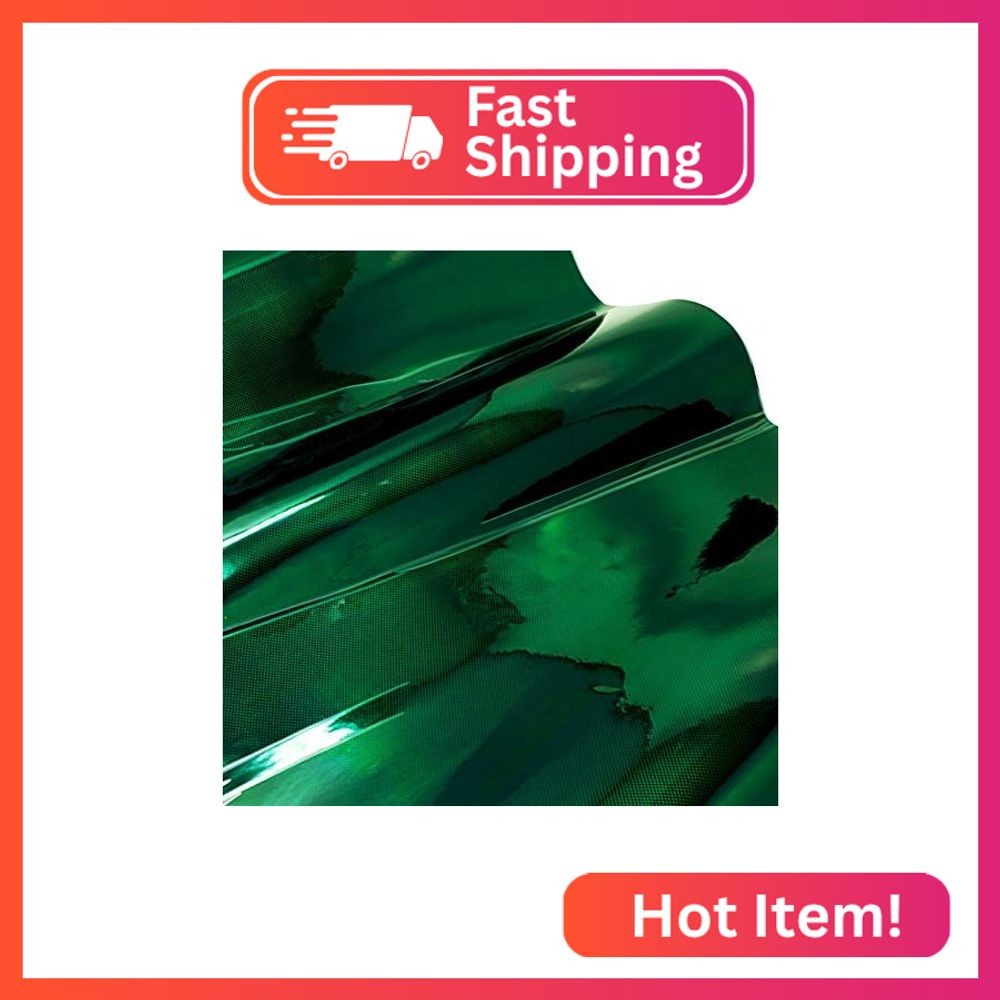 VViViD+ Holographic Chrome Weave Carbon High-Gloss Vinyl Car Wrap (1ft x 5ft, Gr