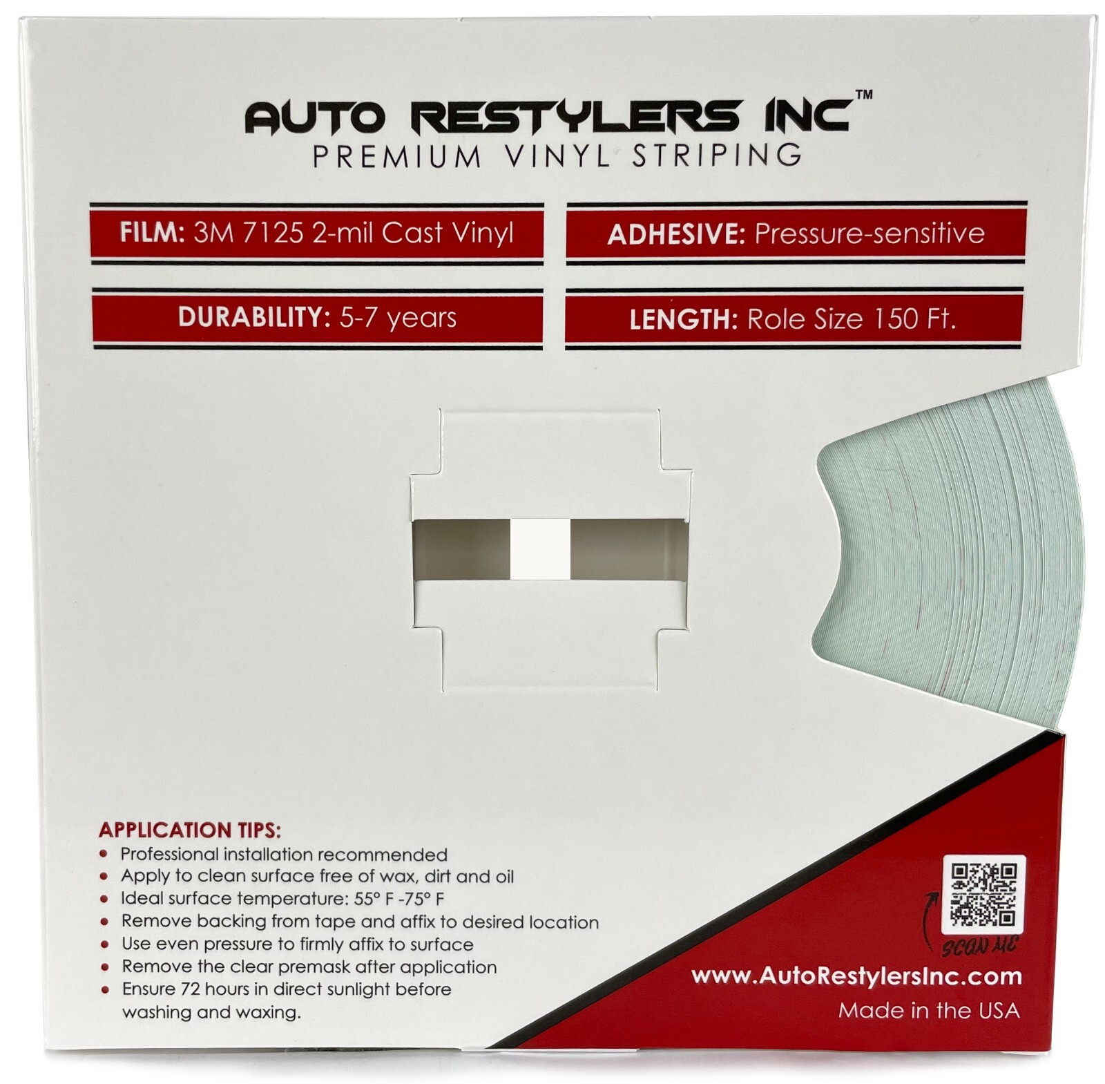 ARi 8/16″ x 150′ 3M Automotive Vinyl Pinstripe Tape – Boats, Marine & Industrial