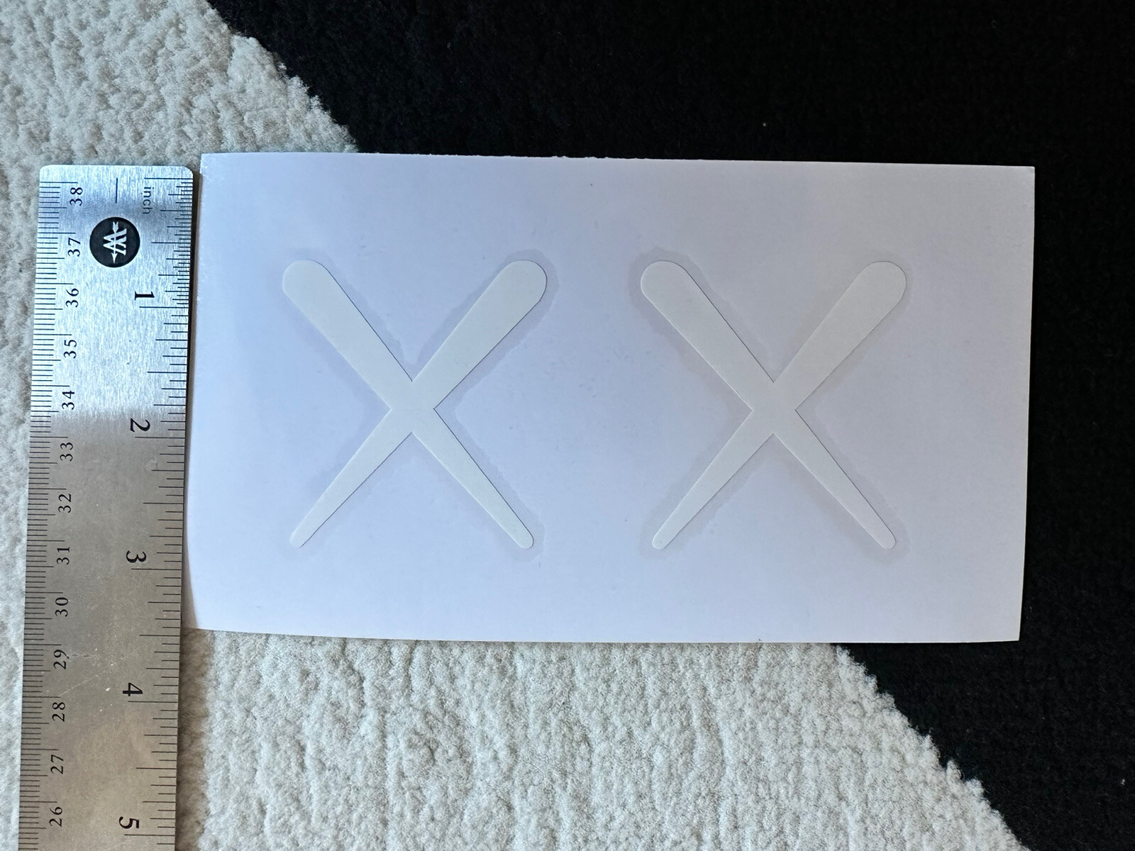 KAWS Figure Box Logo Laptop Car Window White Decal Vinyl Sticker 6×3 Inches