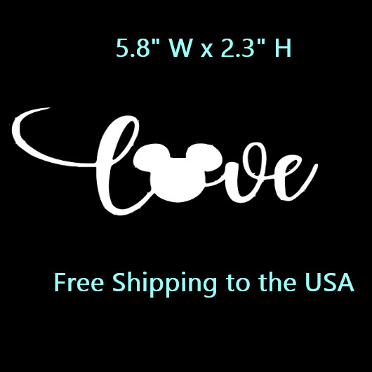 Disney Love Car/Truck /WHITE/ Vinyl Window Decal # DL-1
