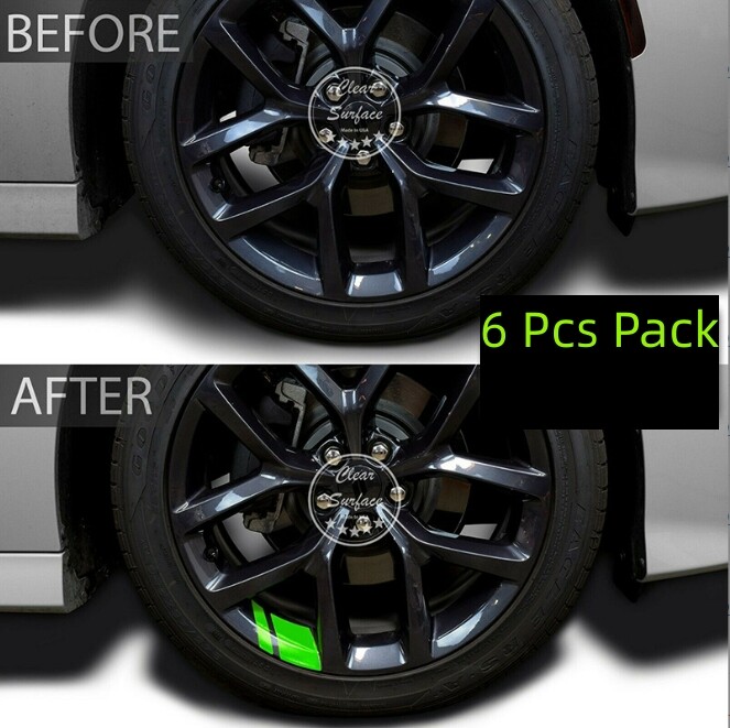 Set of 6 : Universal Reflective Car Wheel Rim Decal Auto Truck SUV Vinyl Sticker