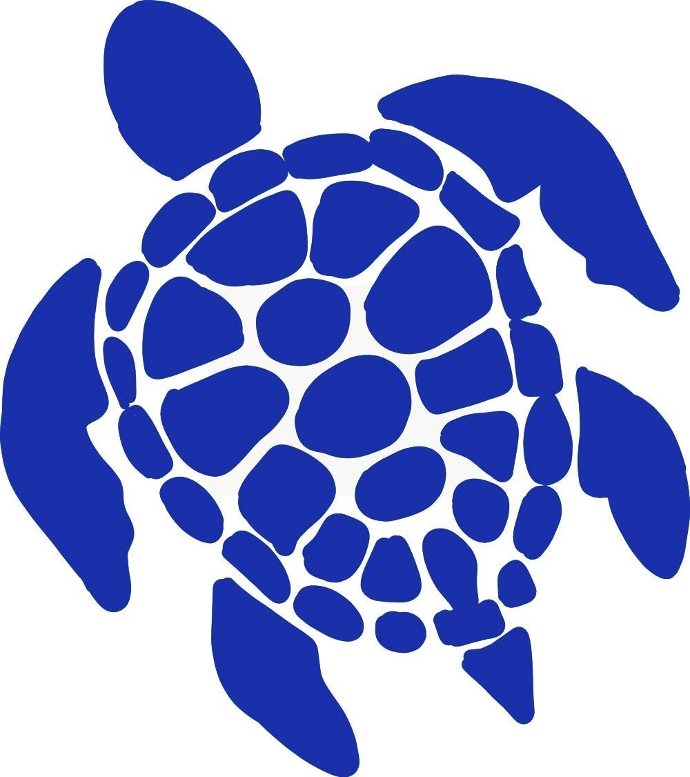 Sea Turtle Graphic – Blue Vinyl Graphic Car Truck Windows Decal Sticker
