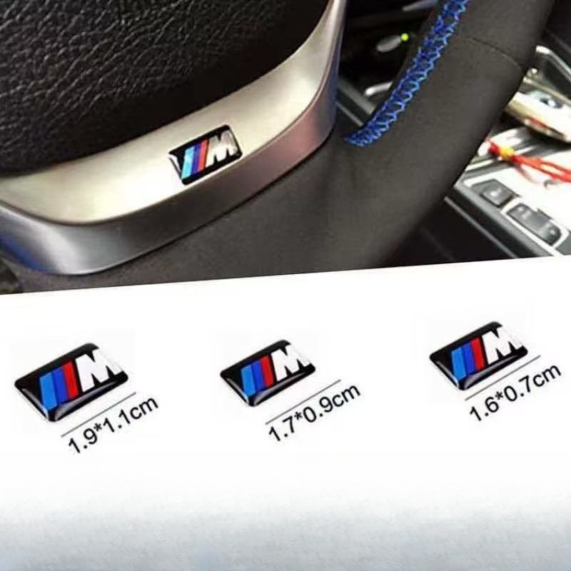 FOR BMW WHEEL M BADGE STICKER EMBLEM Decorative DECAL 11MM X 19MM 10PCS
