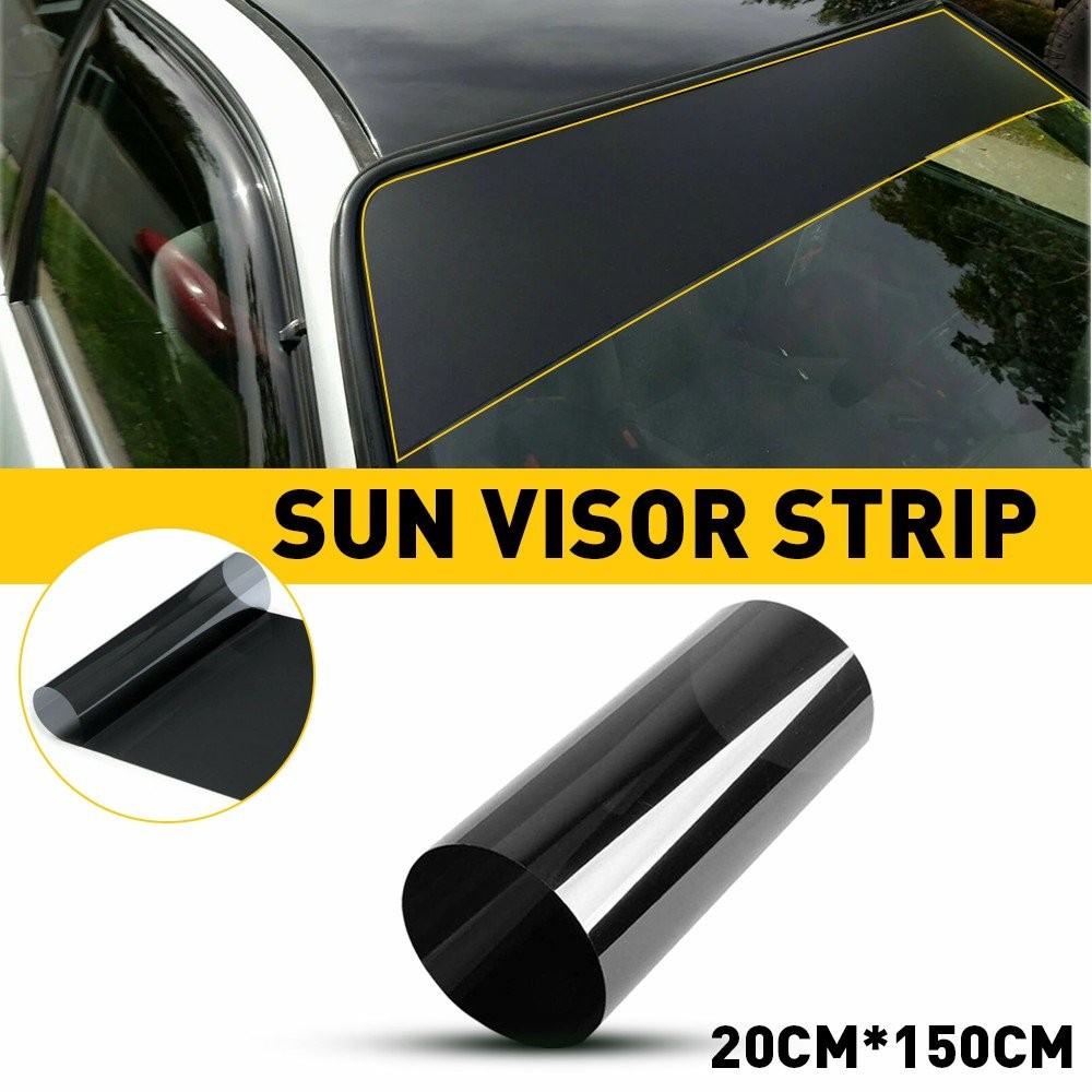 Universal Windshield Black Vinyl Decal Banner Matte Strip Sun EKK