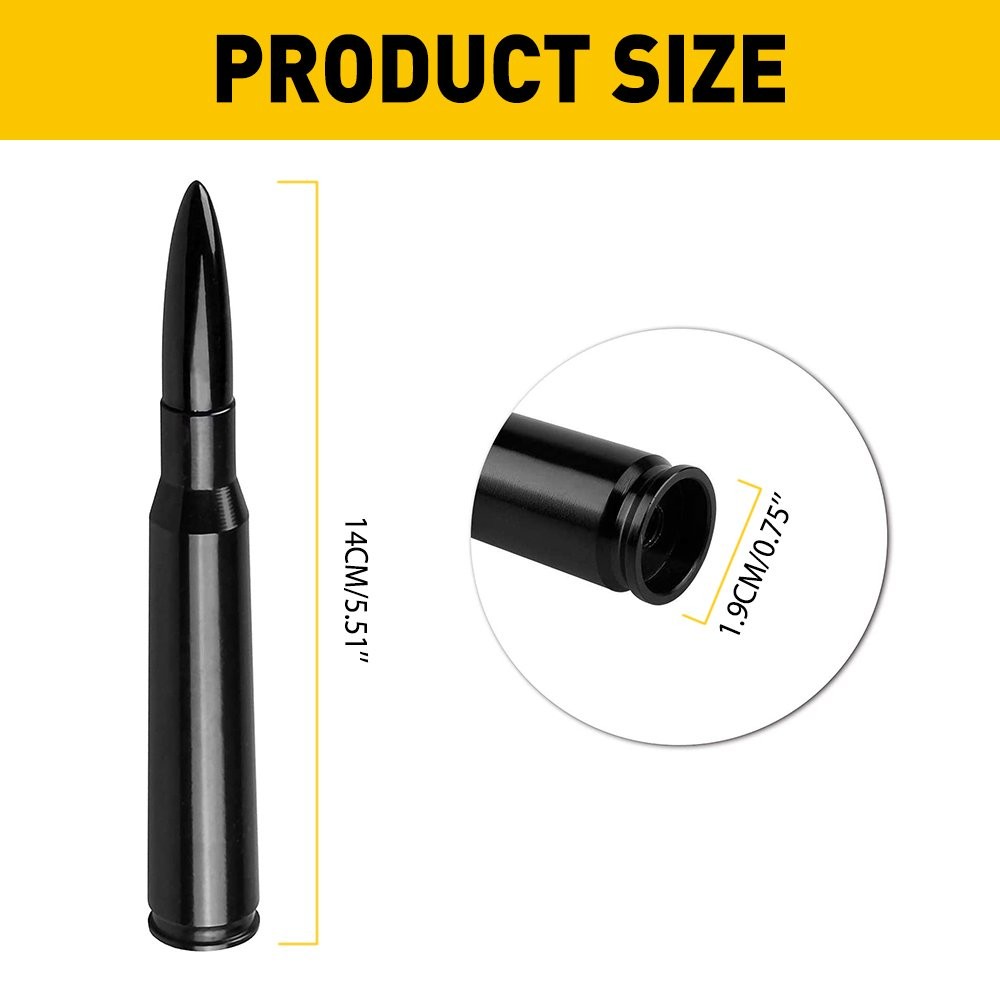 UK Car Bullet Style Aerial Antenna Mast Roof AM/FM Radio Signal Aluminum D