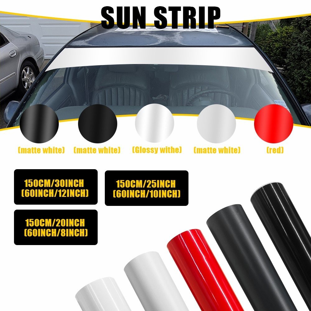 60″ Front Sun Window Visor Strip Banner Windshield Vinyl Blank Decal Trim Cover