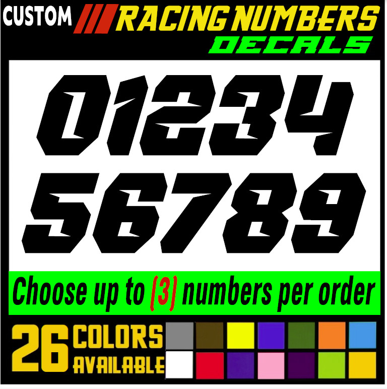Racing Numbers Vinyl Decal Sticker for Dirt Bike Plate BMX Motocross Car [s50