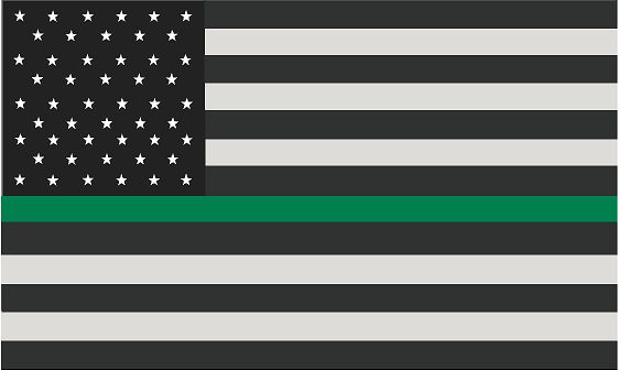 Thin Green Line American Subdued Flag Decal USA US Military Vinyl Sticker RH VAR