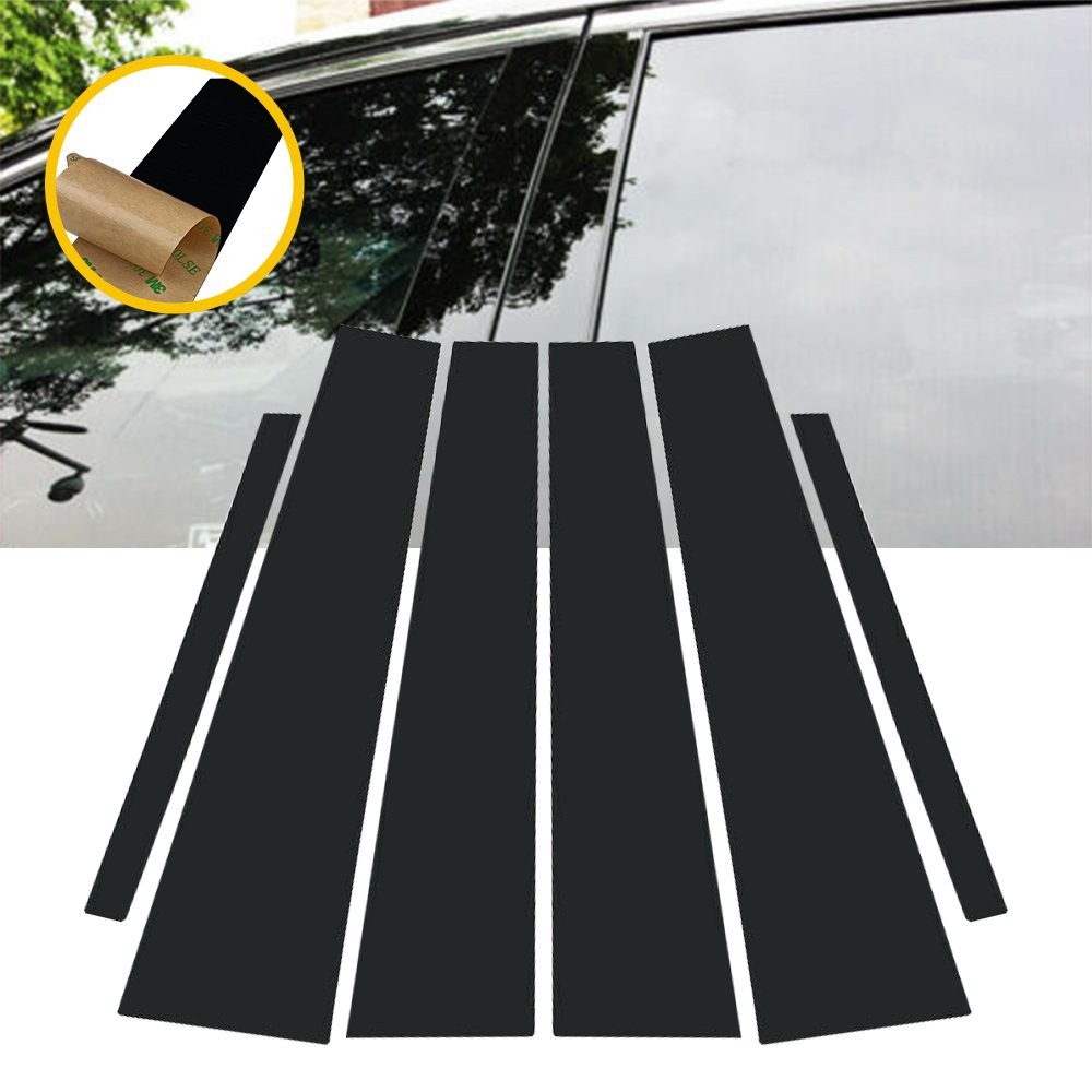 6/12x Black Pillar Posts for Honda Accord 13-17 Window Door Trim Cover Kit USA A