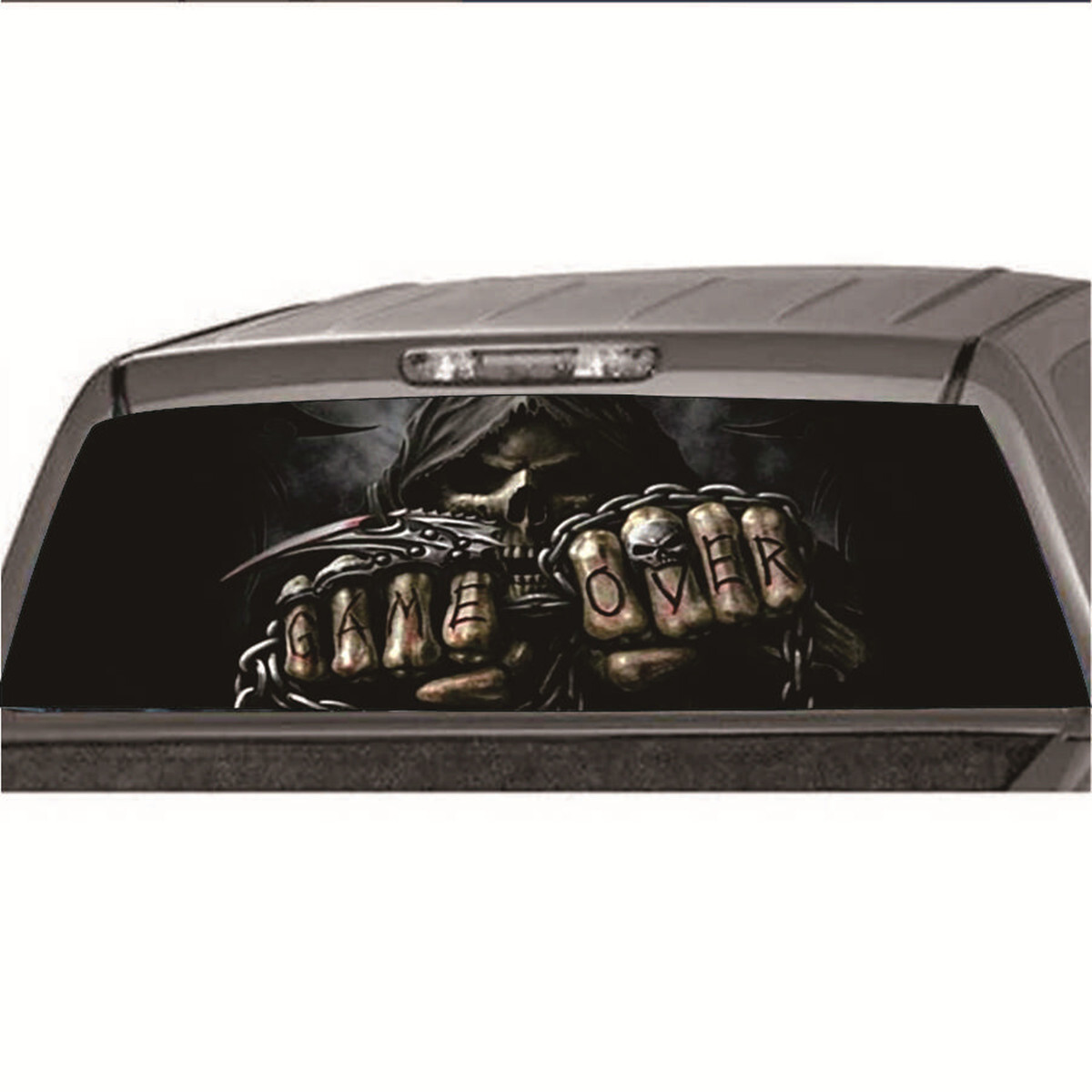 Rear Window Sticker Skull Vinyl Graphics Decals Fit For Ford F150 F350 2000-2018