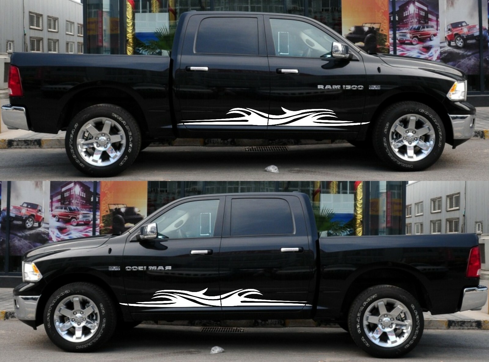 For 09-18 Dodge Ram 2500 1500 Universal Decal Vinyl Sticker SUV Truck Side BODY