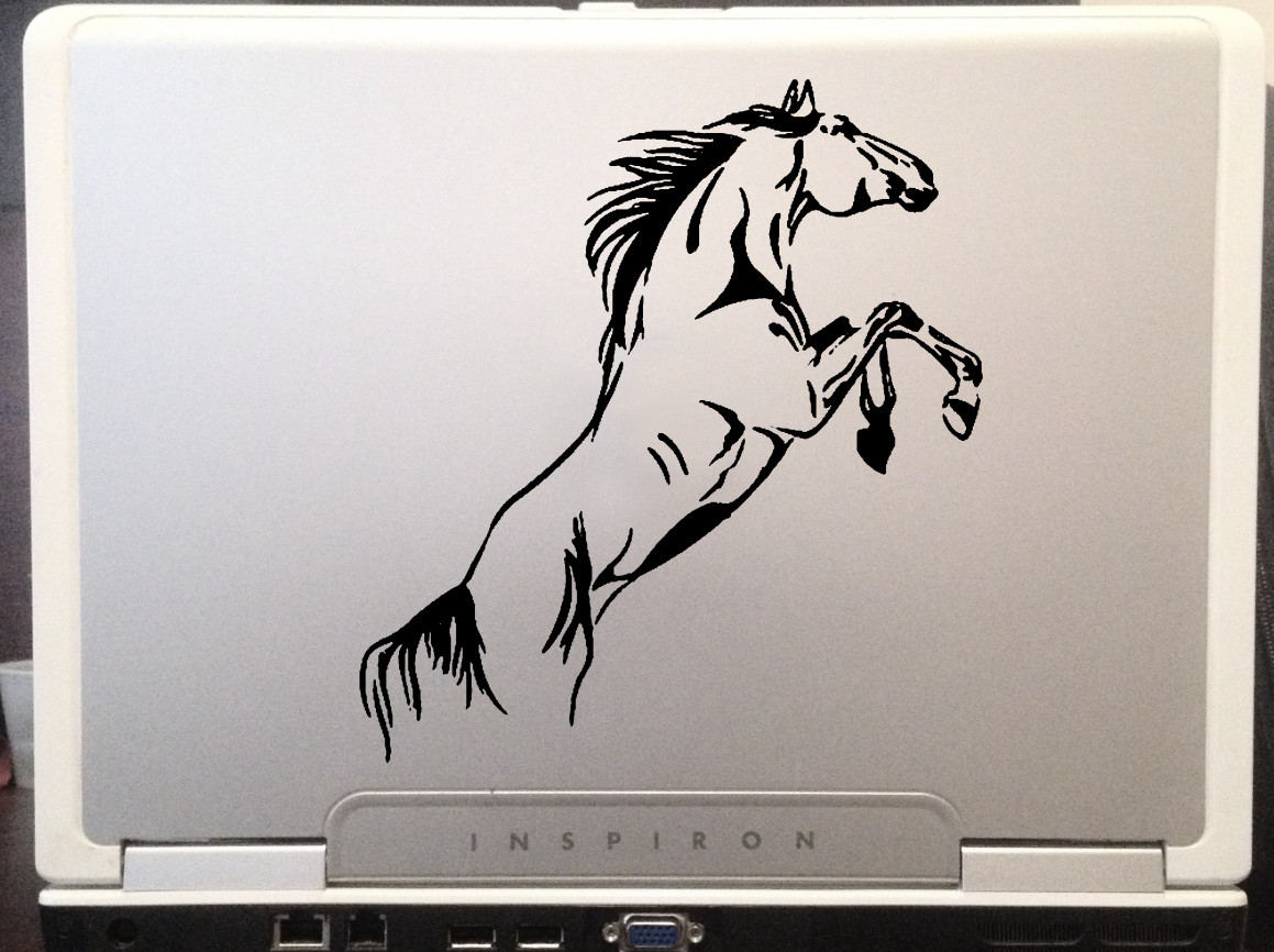 Wild Tribal Horse beautiful silhouette car truck laptop decal sticker 6″ Black