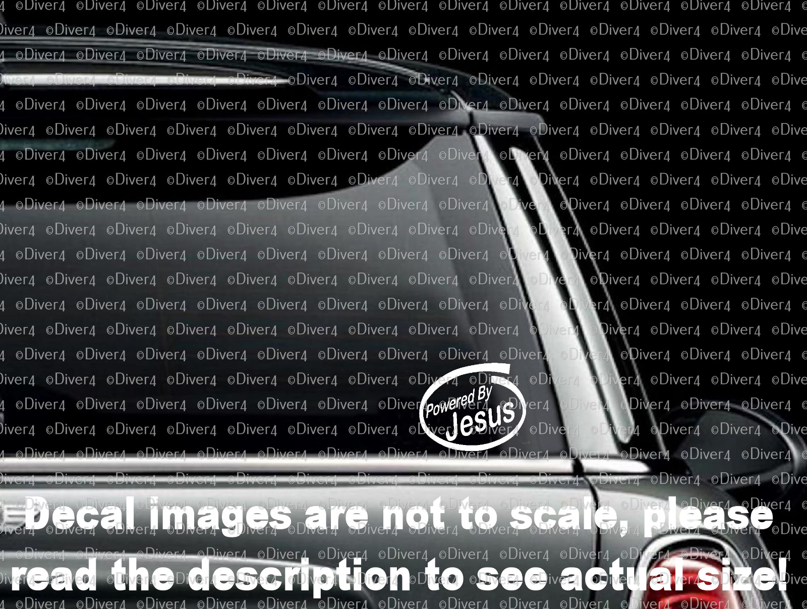 Powered By Jesus Christian Cut Vinyl Car Window Decal Sticker US Seller