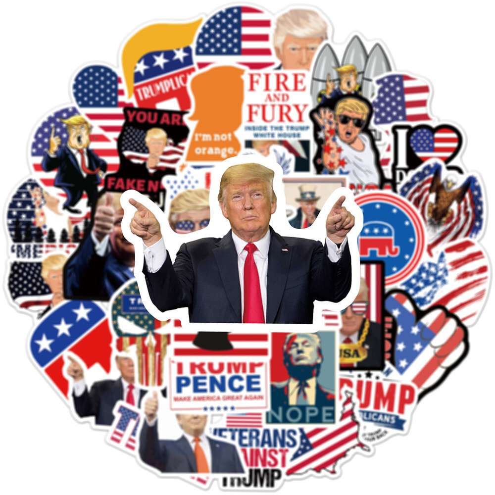 50 Pcs Donald Trump President Campaign Stickers Car Bumper/Republican Party