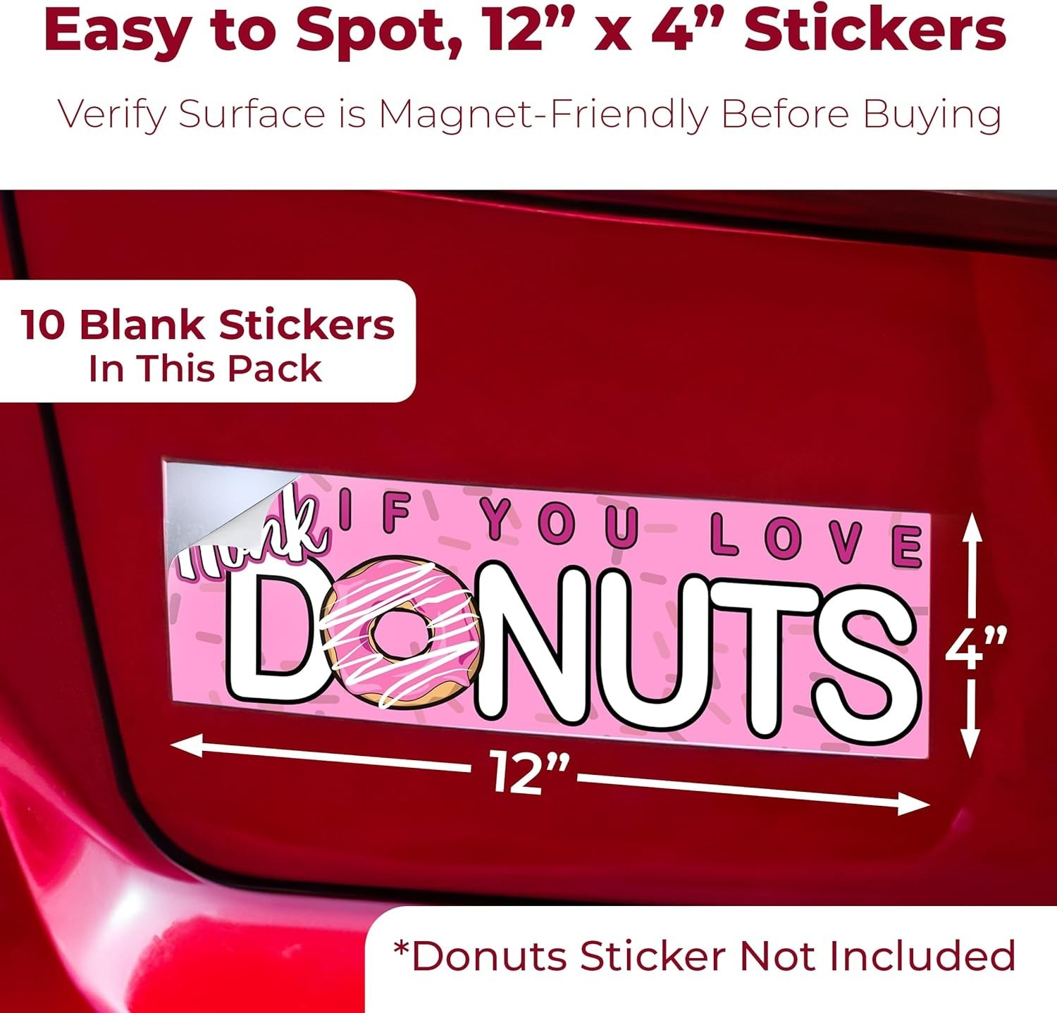10-Pack Weatherproof Magnetic Strip for Bumper Stickers: Easy Adhesion & Removal