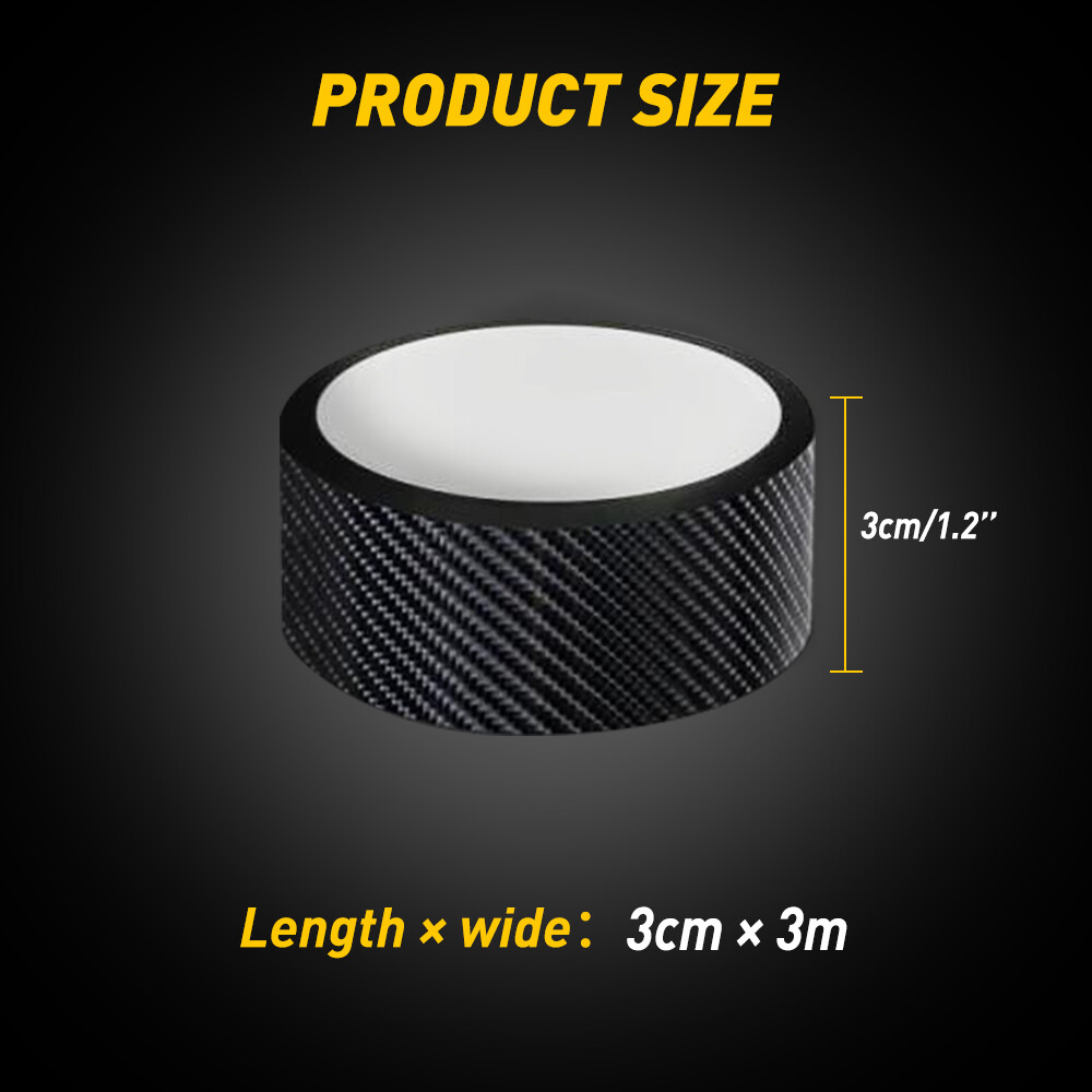 10FT Carbon Fiber Adhesive Tape Car Door Sill Protector Strip Anti Scratch Scuff