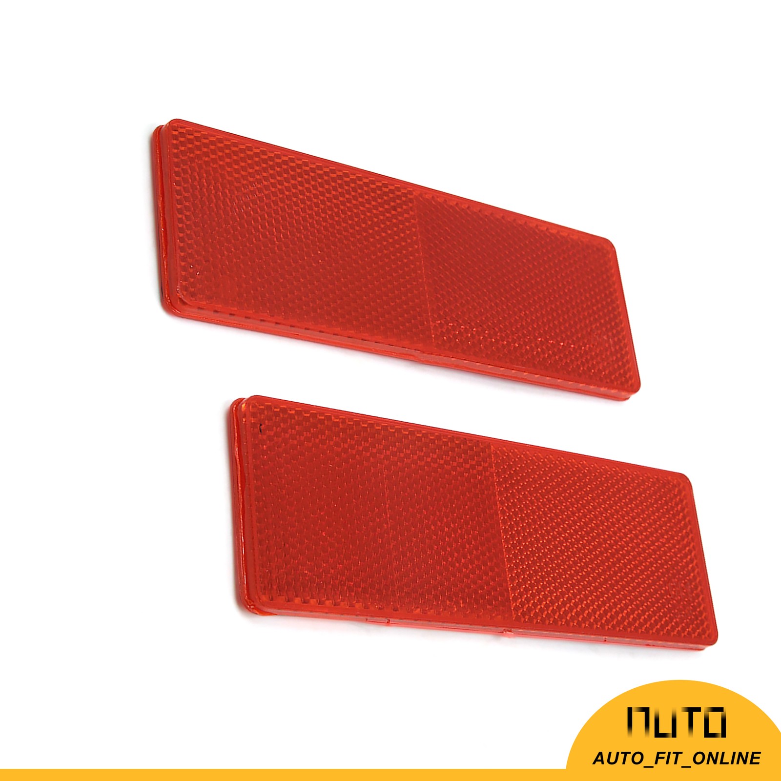 TWO Truck Car Red Plastic Adhesiive Reflective Plate w/o Holes Universal