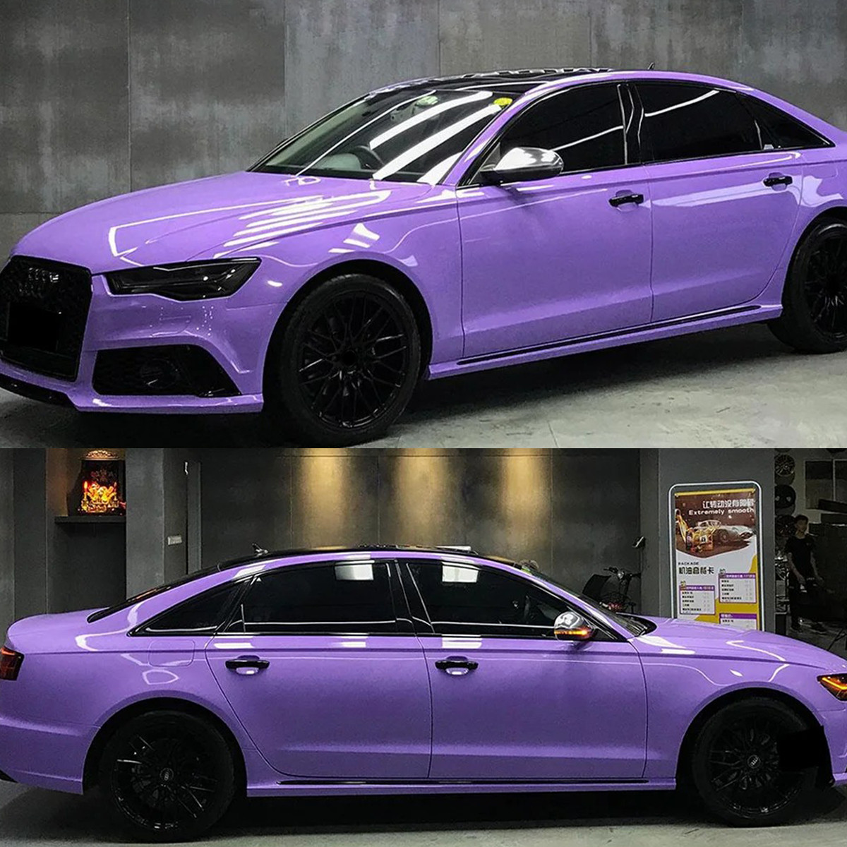 5FT x 50FT PET Crystal Lavender Purple Car Vinyl Wrap Air Release US Stock