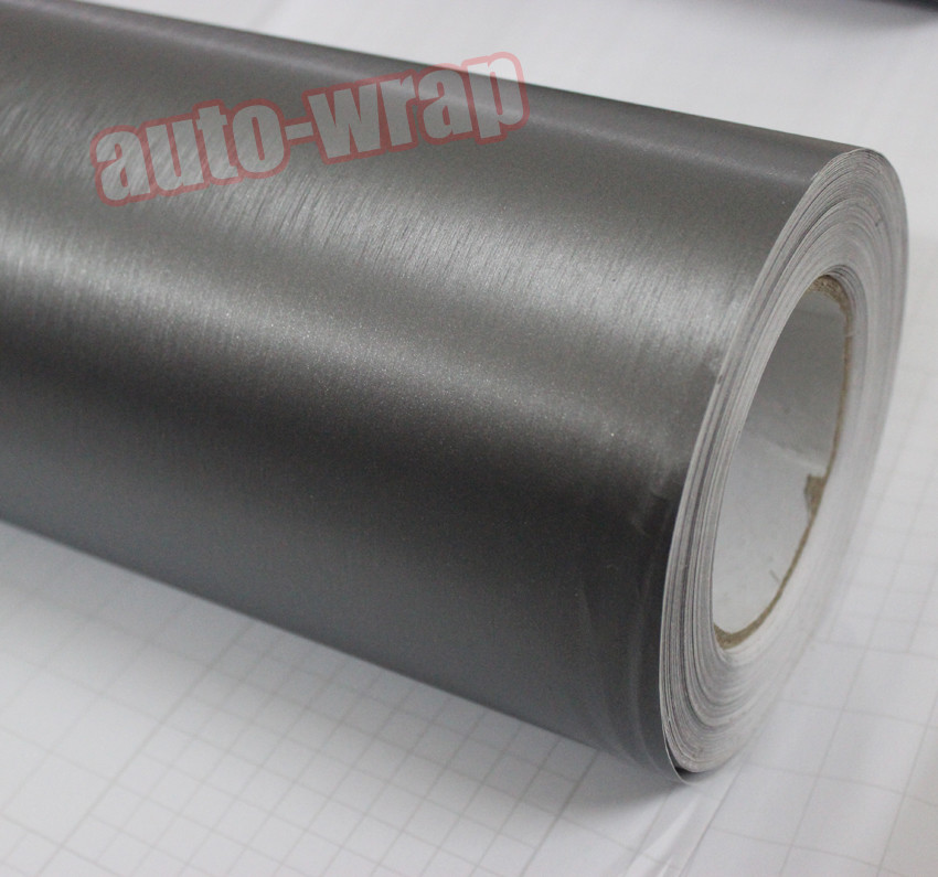 12″ x 60″ / Car Matte Metal Brushed Steel Texture Vinyl Wrap Sticker Trim Grey