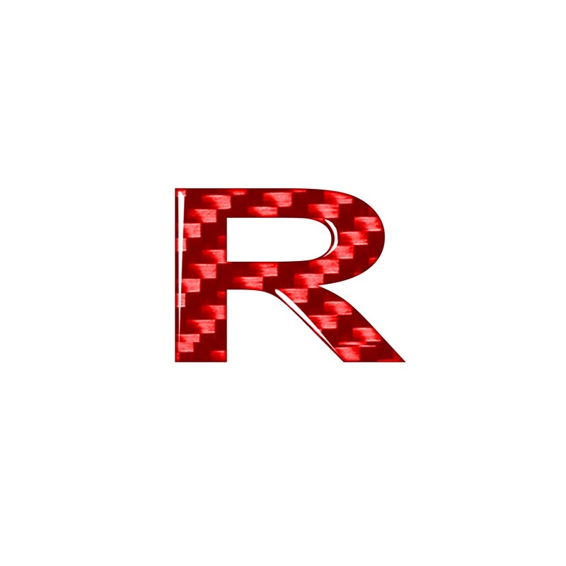 1pcs Red Real Carbon Fiber Car DIY Letter/Number Decals Sticker