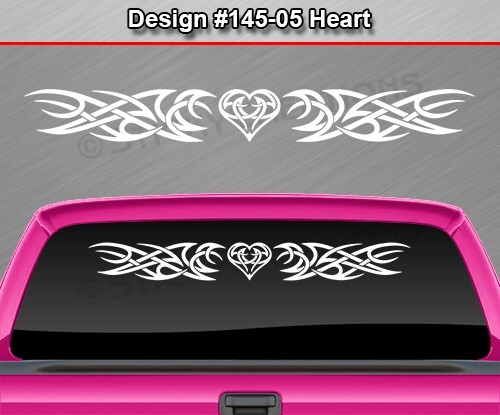145-05 HEART Windshield Decal Window Sticker Vinyl Graphic Tribal Heart Car SUV