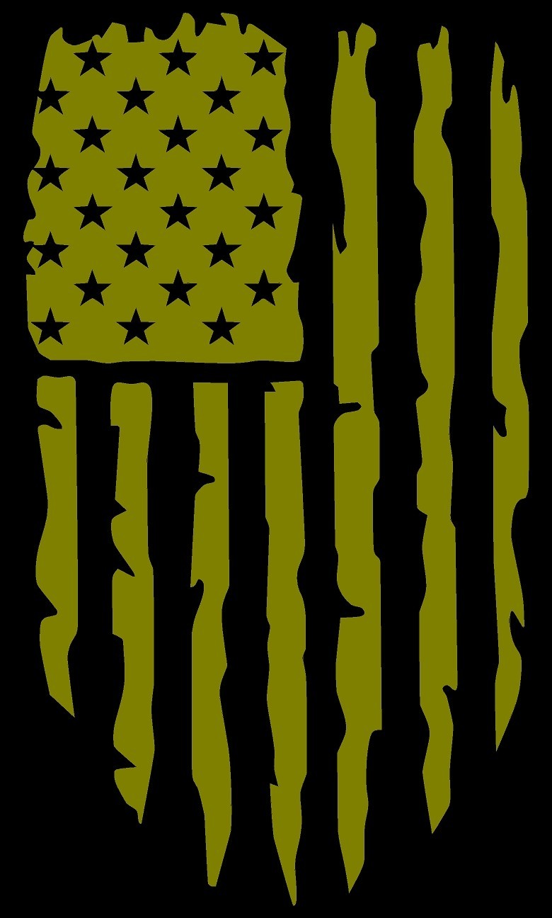 American Flag Tattered Vertical Hanging Style 2 Multiple Colors and Sizes
