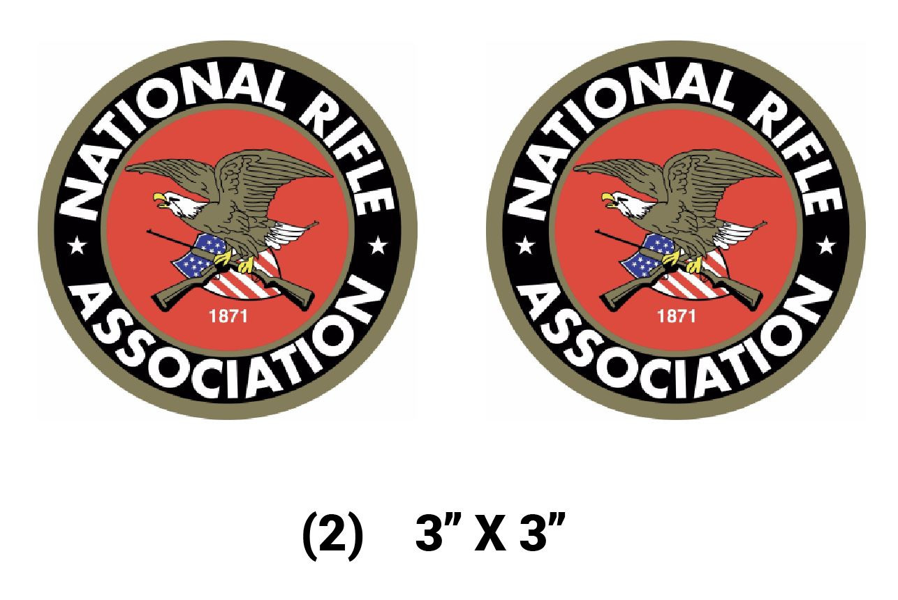 (2) NRA National Rifle Association Gun 2nd Amendment Vinyl Sticker Decal 3″x3″