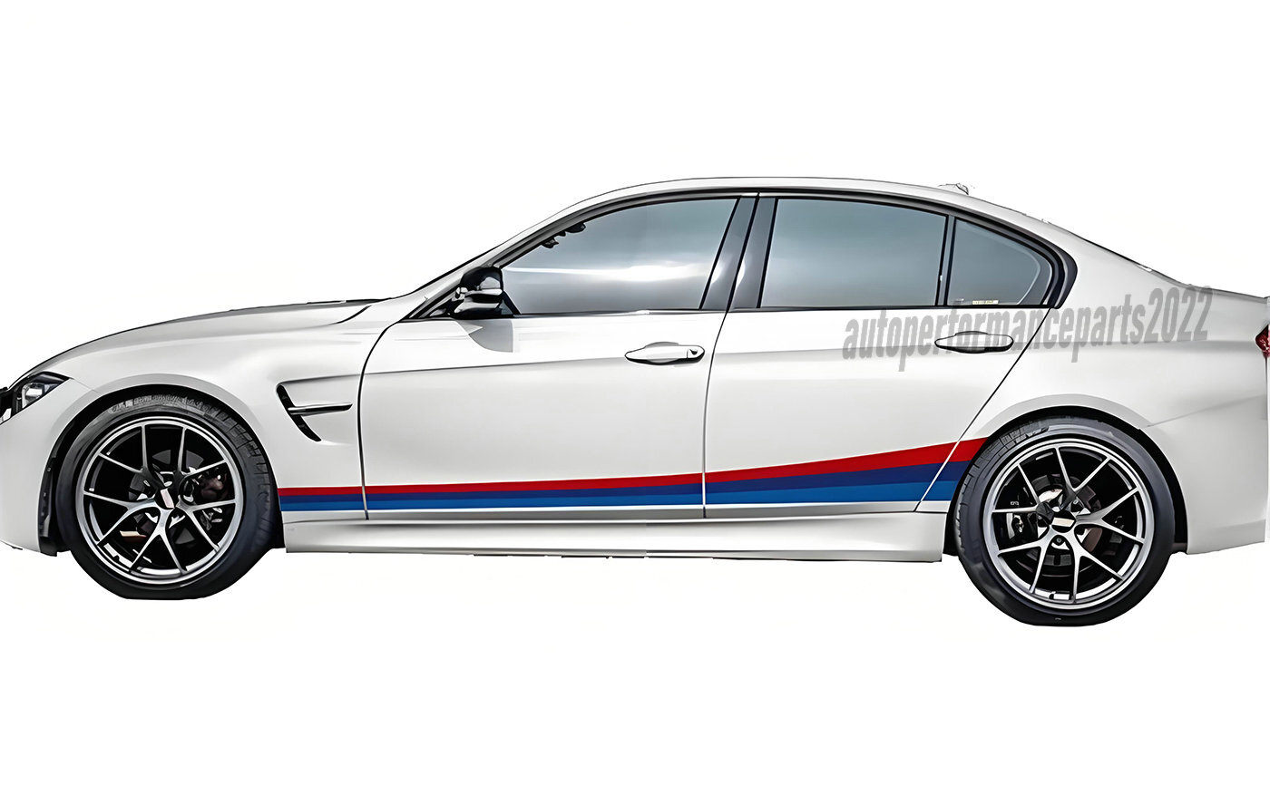 Graphics Decal Tricolor Racing Stripe For BMW M4 X4 M5 X5 X6 Side Vinyl Sticker