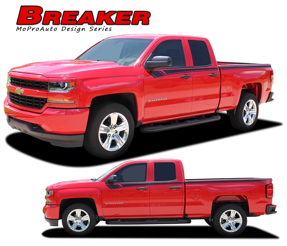 2016-2018 Silverado Upper Side Door Stripe BREAKER Vinyl Graphic Decal Stripe