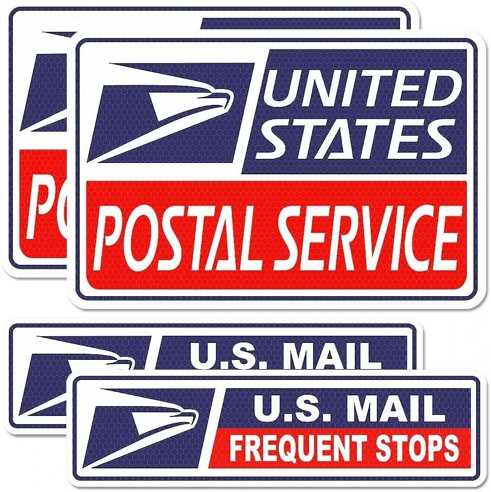 4 Pack Reflective Rural Mail Delivery Magnets, Professional U.S. Driver Magnetic