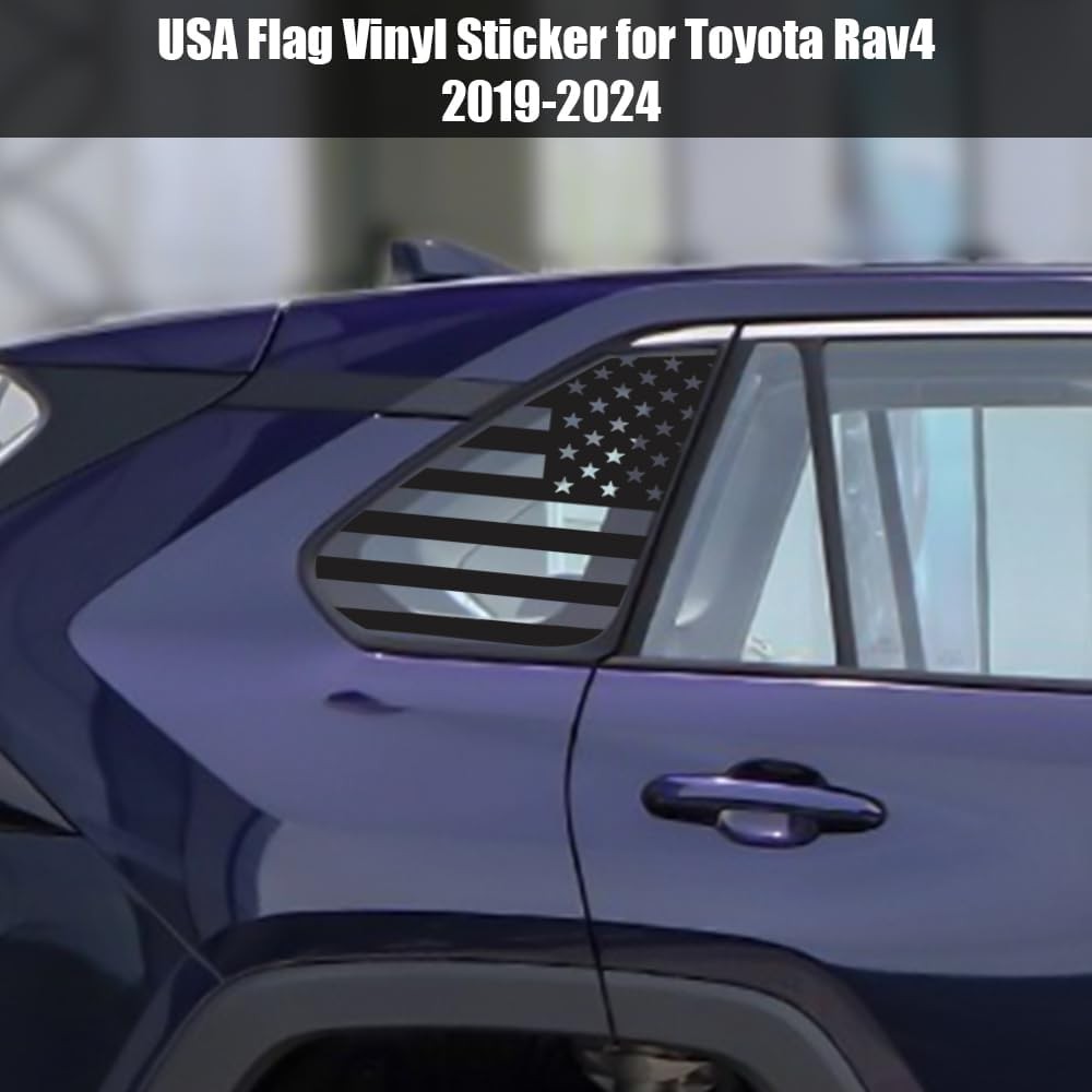 For Toyota Rav4 2019-2025 Rear Side Window American Flag Decal Left & Right Side