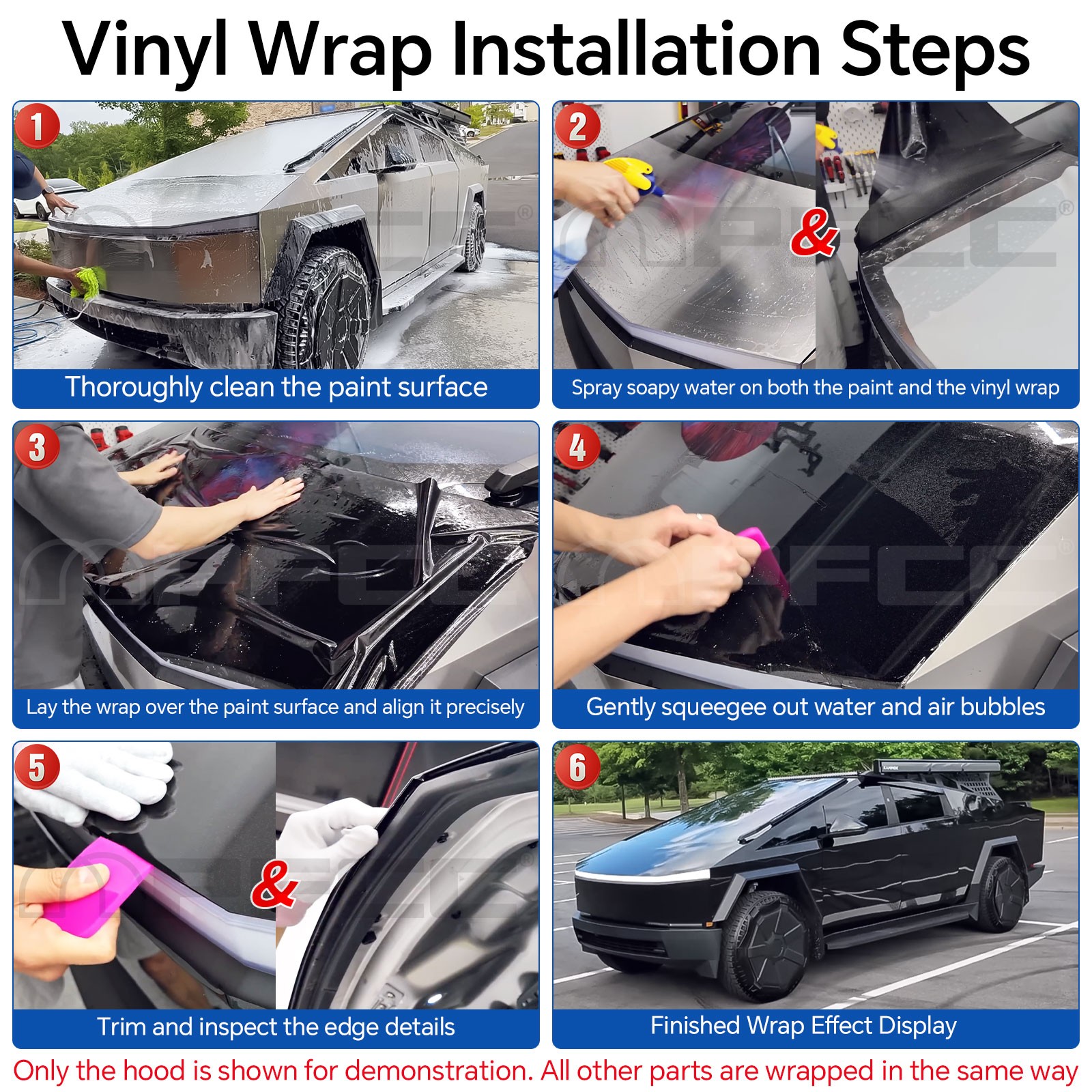 Cybertruck DIY PPF Paint Protection Film Wrap Color Change Blue-Black Gradient