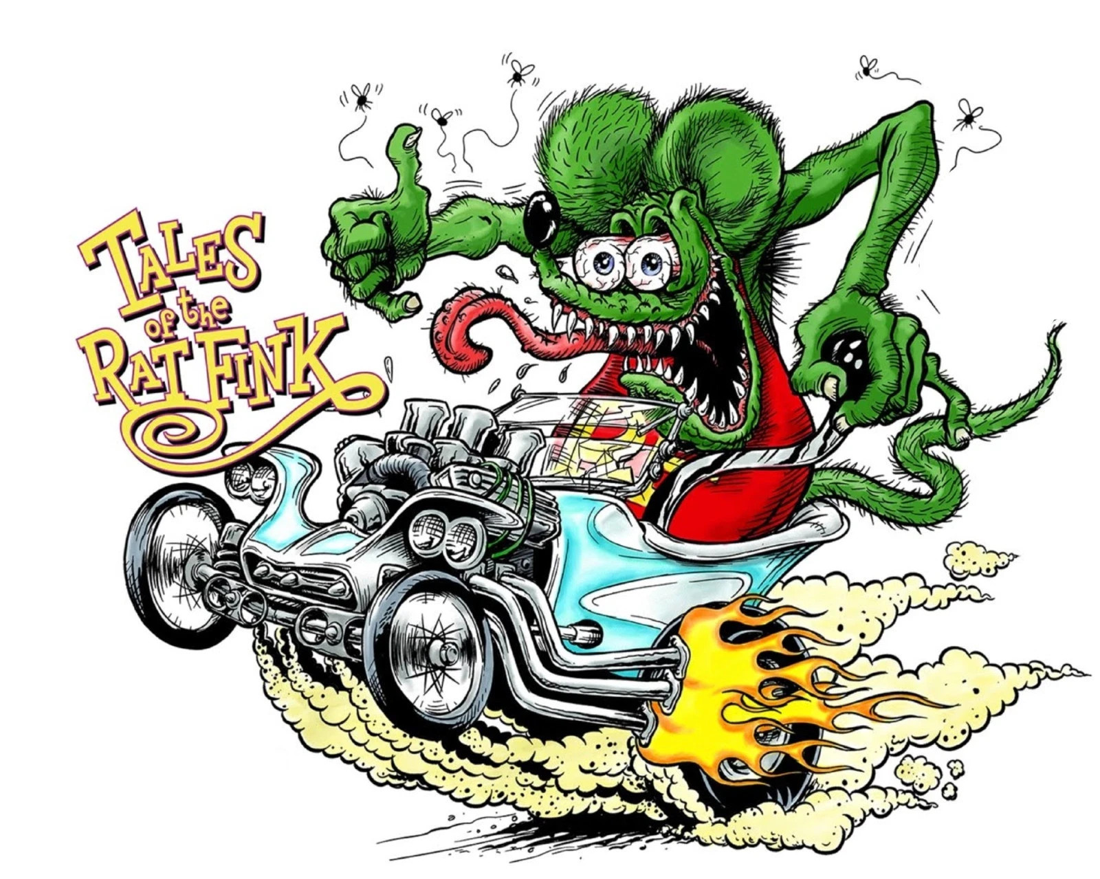 D45 Rat Fink Hot Rod RAT FINK MOTORCYCLE STICKER VINTAGE RACING
