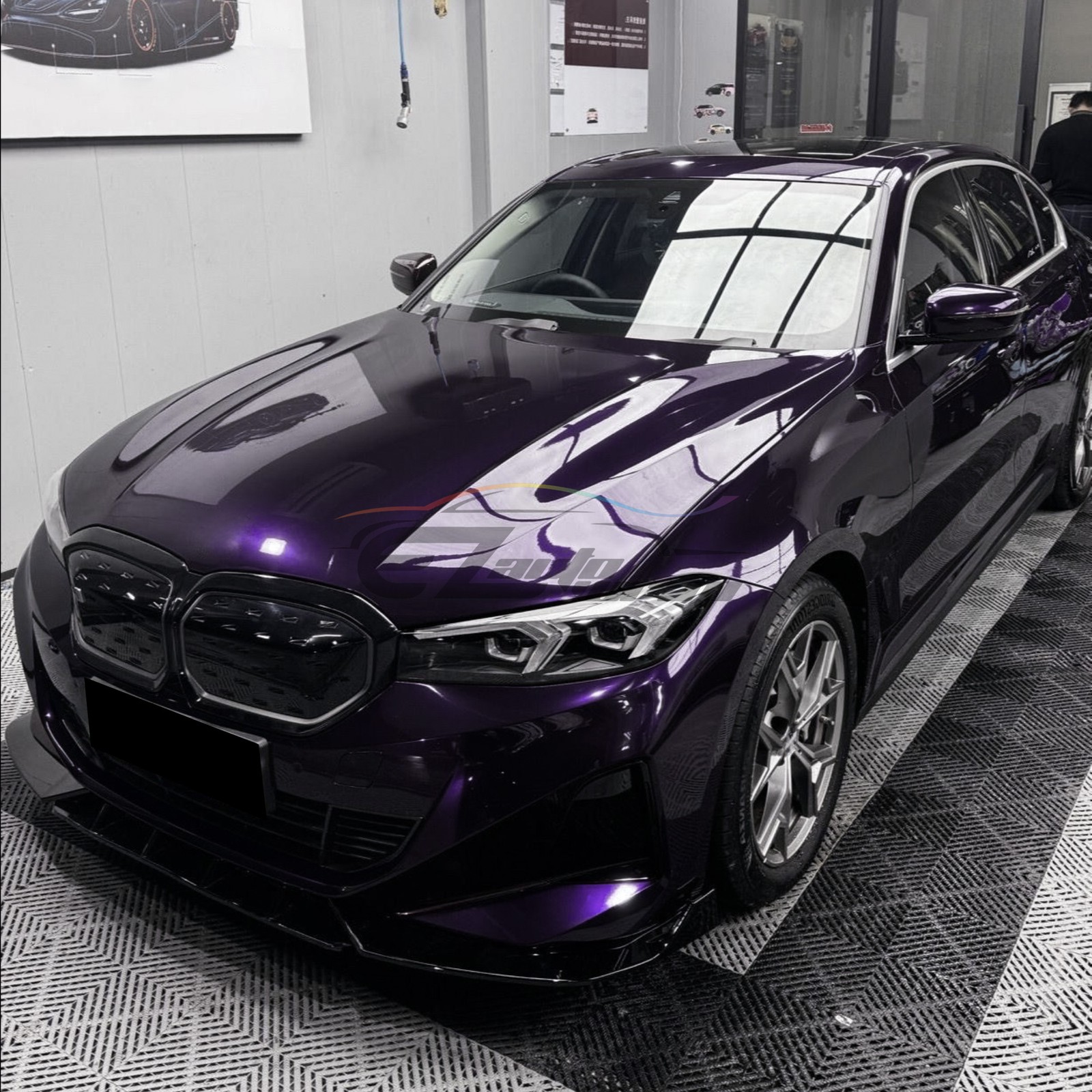 Gloss Metallic Midnight Purple PPF TPU Paint Protection Film Dry Wet Vinyl Wrap
